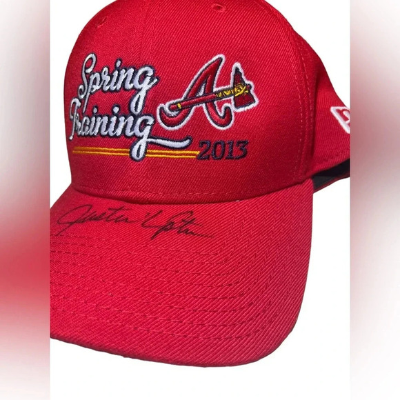 NWT Atlanta Braves Spring Training 2013 Justin Upton Autographed Hat - Picture 4 of 9